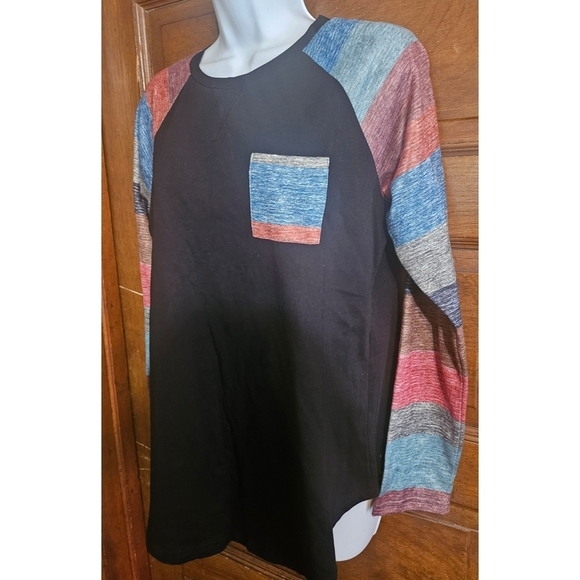 NEW Woman's Colorblock Striped Long Sleeve Top - Picture 9 of 15
